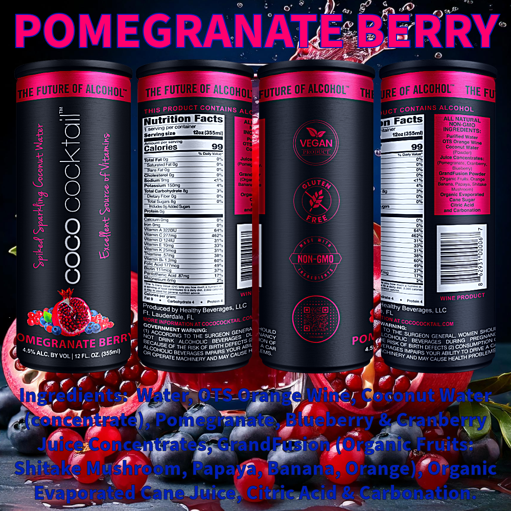 COCO COCKTAIL - POMEGRANATE BERRY (24-can case)